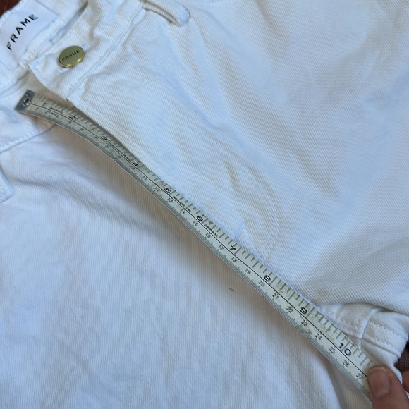 Frame Denim Le Garçon White Distressed Straight Jeans Size 29 - Picture 5 of 7